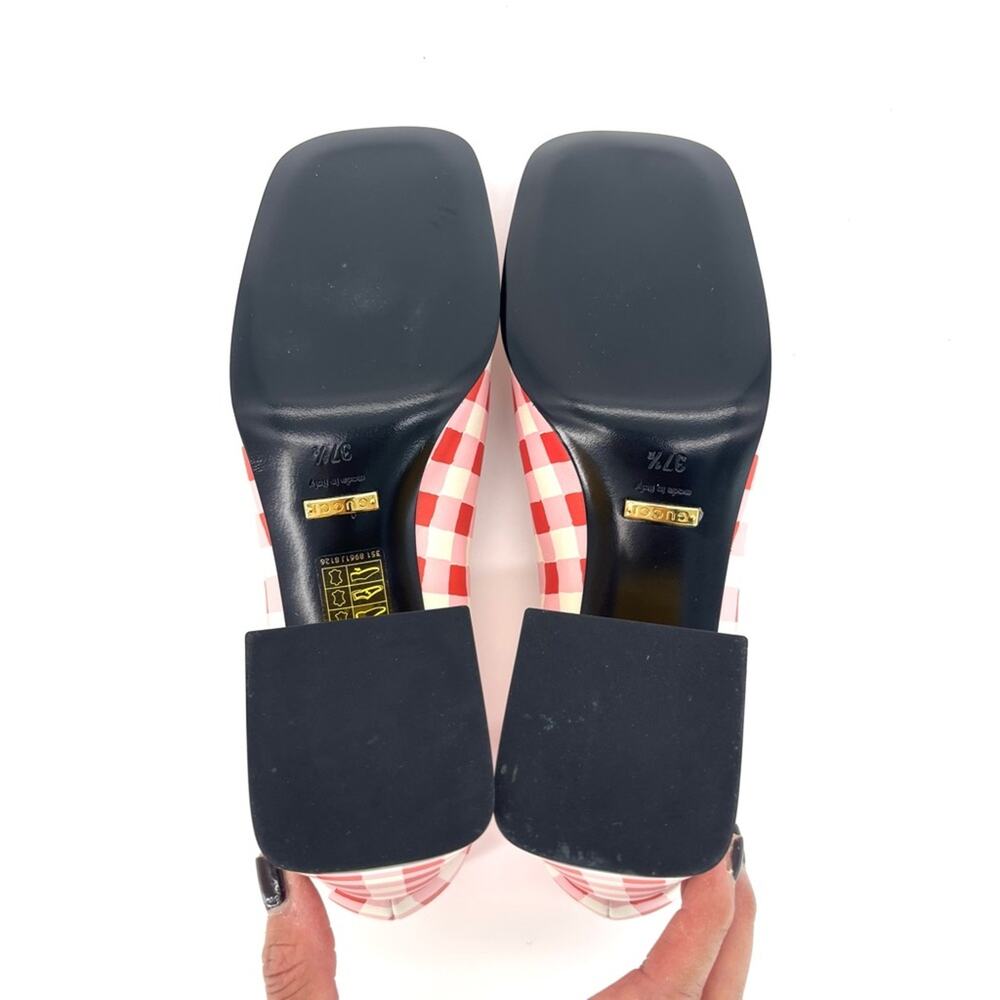 Gucci Baby Horsebit Ken Scott Garden Checkered Platform Heels Pumps 37.5 - Picture 8 of 10